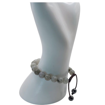 Shamballa Labradorite - Bracelet Simple Rang Ajustable - Litho Natura