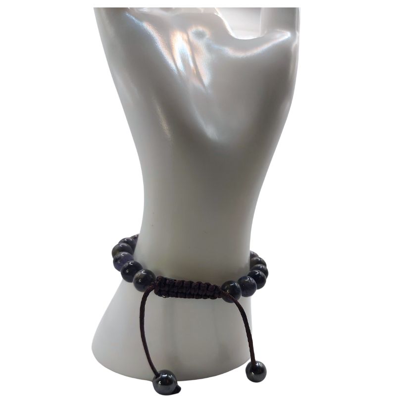 Shamballa Lolite - Bracelet Simple Rang Ajustable - Litho Natura