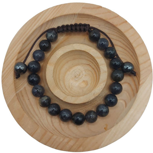 Shamballa Lolite - Bracelet Simple Rang Ajustable - Litho Natura