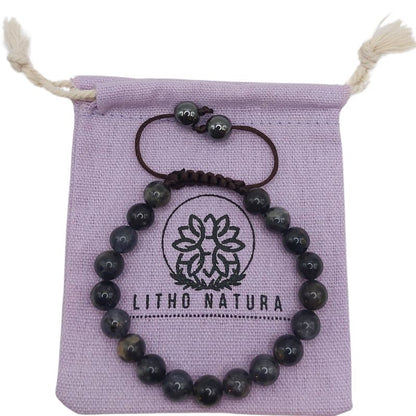 Shamballa Lolite - Bracelet Simple Rang Ajustable - Litho Natura