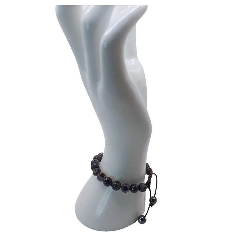 Shamballa Lolite - Bracelet Simple Rang Ajustable - Litho Natura