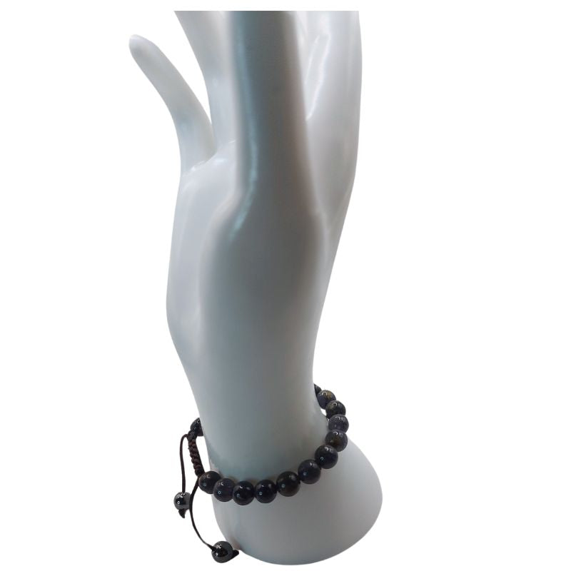 Shamballa Lolite - Bracelet Simple Rang Ajustable - Litho Natura