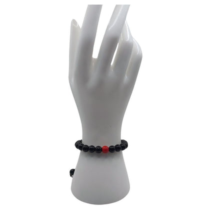 Shamballa Obsidienne Mixte - Bracelet Simple Rang Ajustable - Litho Natura