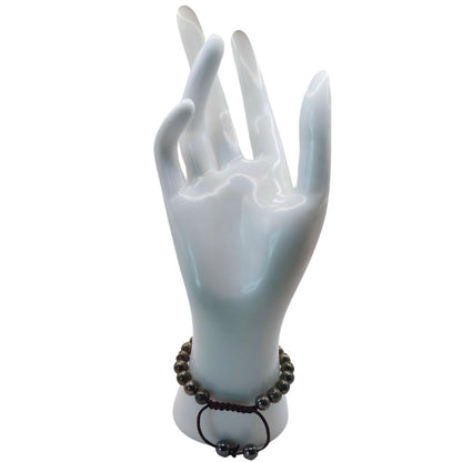 Shamballa Pyrite - Bracelet Simple Rang Ajustable - Litho Natura