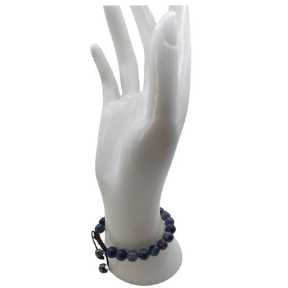 Shamballa Sodalite - Bracelet Simple Rang Ajustable - Litho Natura