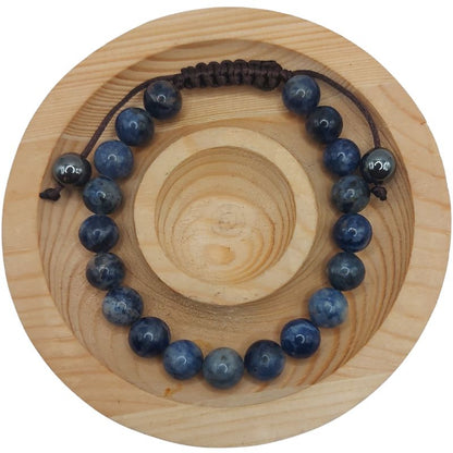 Shamballa Sodalite - Bracelet Simple Rang Ajustable - Litho Natura