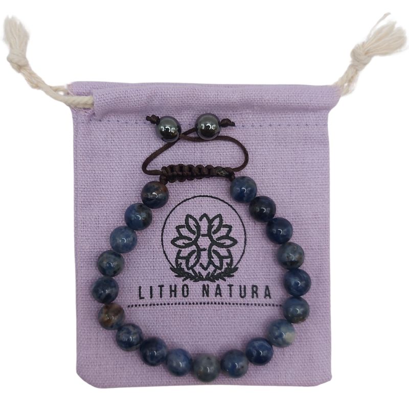 Shamballa Sodalite - Bracelet Simple Rang Ajustable - Litho Natura