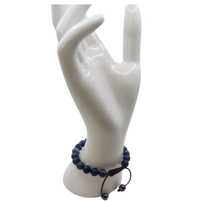 Shamballa Sodalite - Bracelet Simple Rang Ajustable - Litho Natura