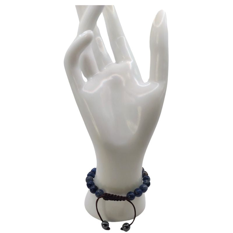 Shamballa Sodalite - Bracelet Simple Rang Ajustable - Litho Natura