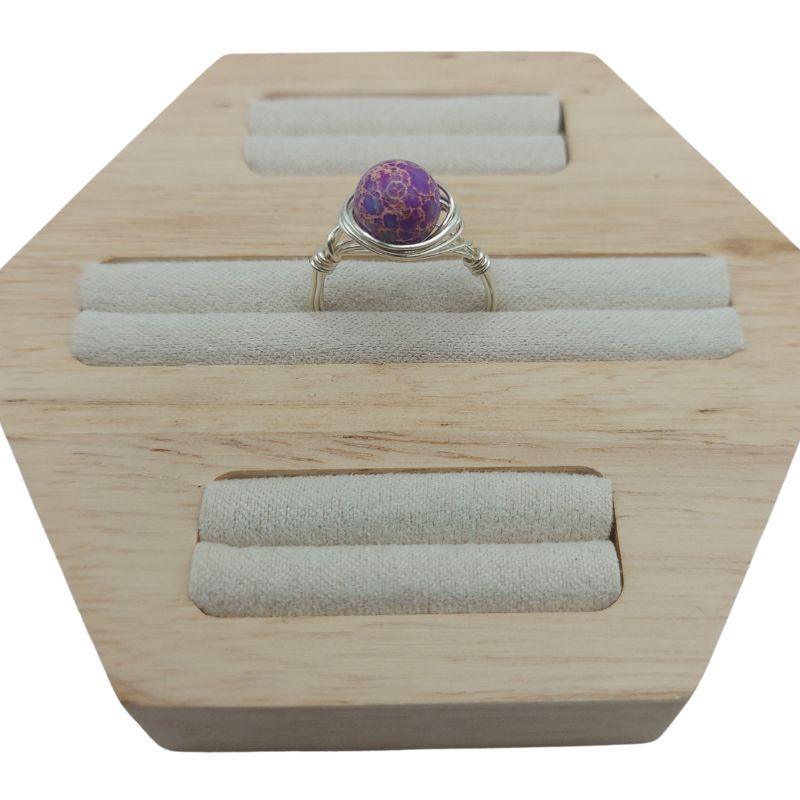 Bague en Pierre Naturelle - Turquoise Violette - Litho Natura