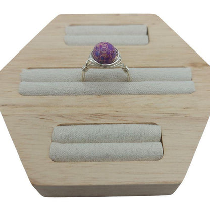 Bague en Pierre Naturelle - Turquoise Violette - Litho Natura