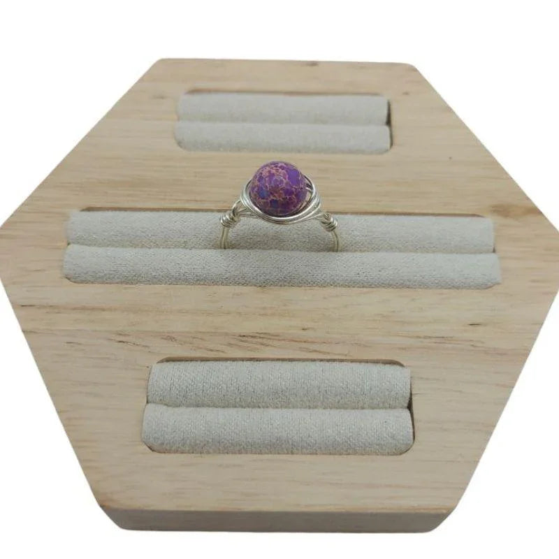 Bague en Pierre Naturelle - Turquoise Violette - Litho Natura