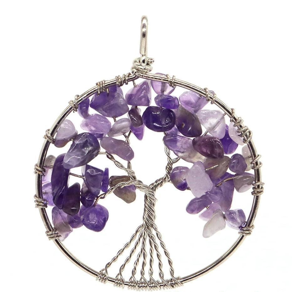 Pendentif Arbre de Vie en Améthyste - Qualité A - Litho Natura