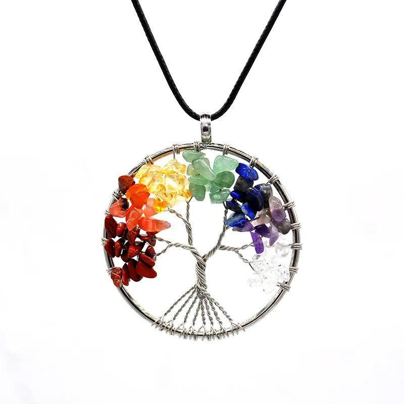 Pendentif Arbre de Vie 7 Chakras - Qualité A - Litho Natura