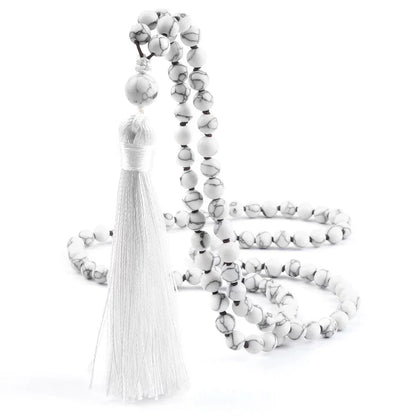 Collier Mala en Howlite - Équilibre et Énergie - Litho Natura