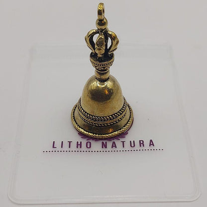 Cloche Tibétaine en Bronze – Artisanat en Laiton Moulé - Litho Natura