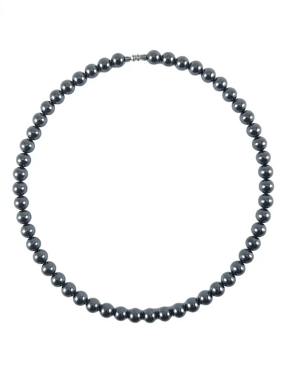 Collier court en Hématite - Pierre Naturelle de Qualité AA - Litho Natura