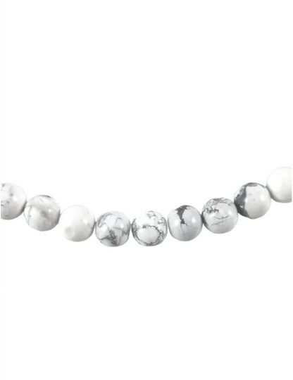 Collier court en Howlite - Pierre Naturelle de Qualité AA - Litho Natura