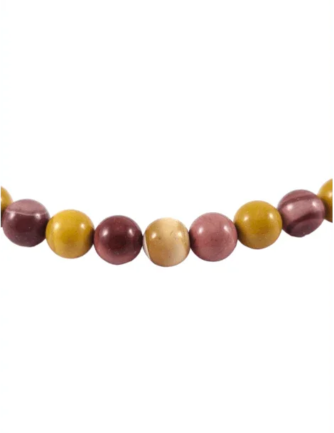 Collier court en Jaspe Mokaite - Pierre Naturelle de Qualité AA - Litho Natura