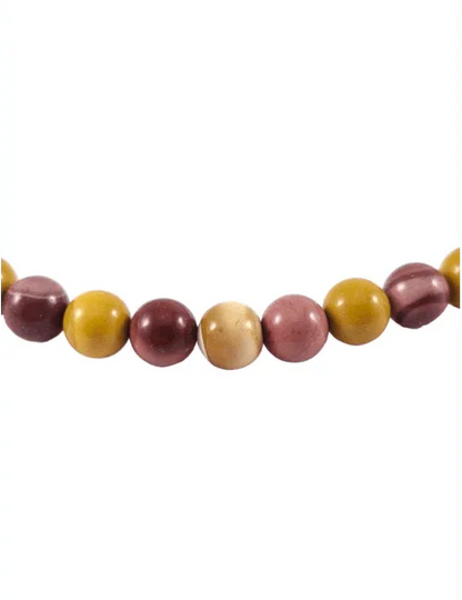 Collier court en Jaspe Mokaite - Pierre Naturelle de Qualité AA - Litho Natura