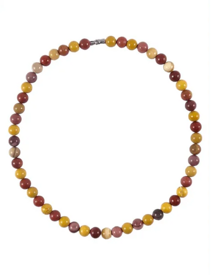 Collier court en Jaspe Mokaite - Pierre Naturelle de Qualité AA - Litho Natura