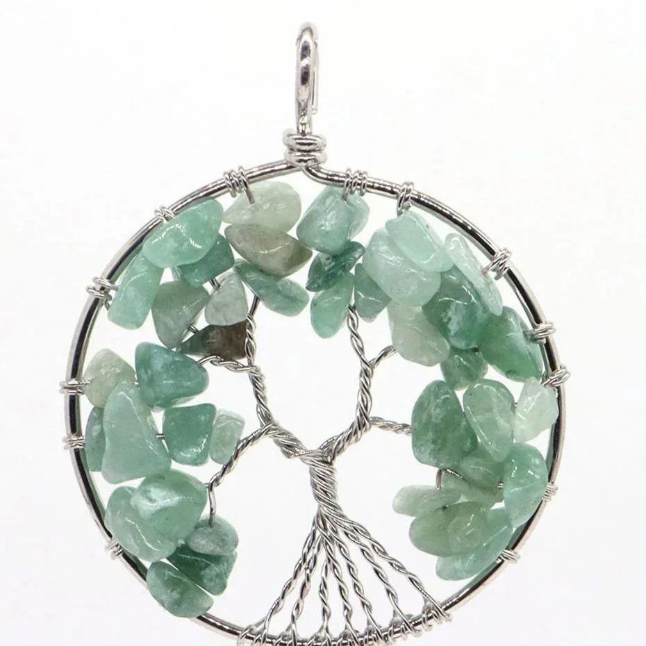 Pendentif Arbre de Vie en Aventurine Verte - Qualité A - Litho Natura