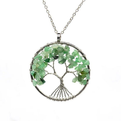 Pendentif Arbre de Vie en Aventurine Verte - Qualité A - Litho Natura