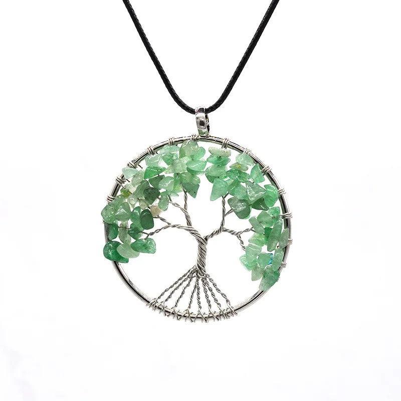 Pendentif Arbre de Vie en Aventurine Verte - Qualité A - Litho Natura