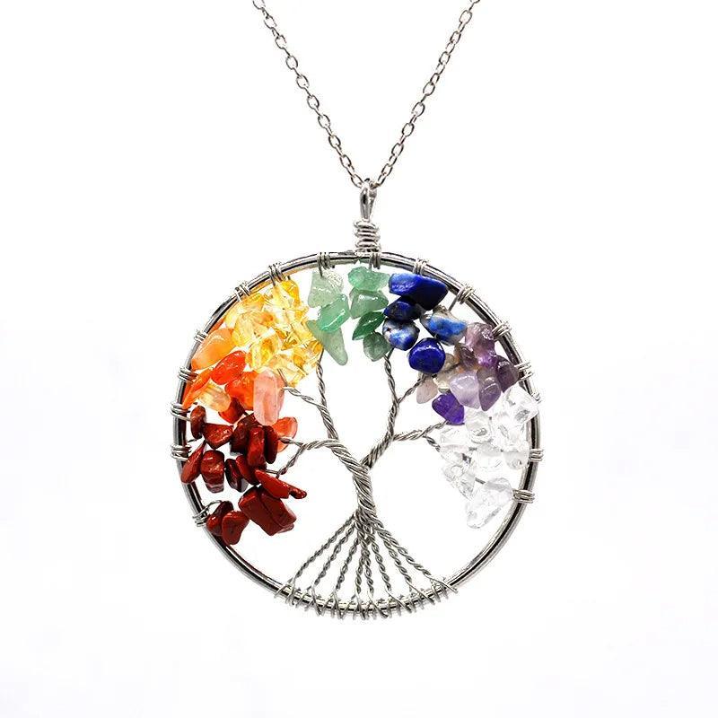 Pendentif Arbre de Vie 7 Chakras - Qualité A - Litho Natura