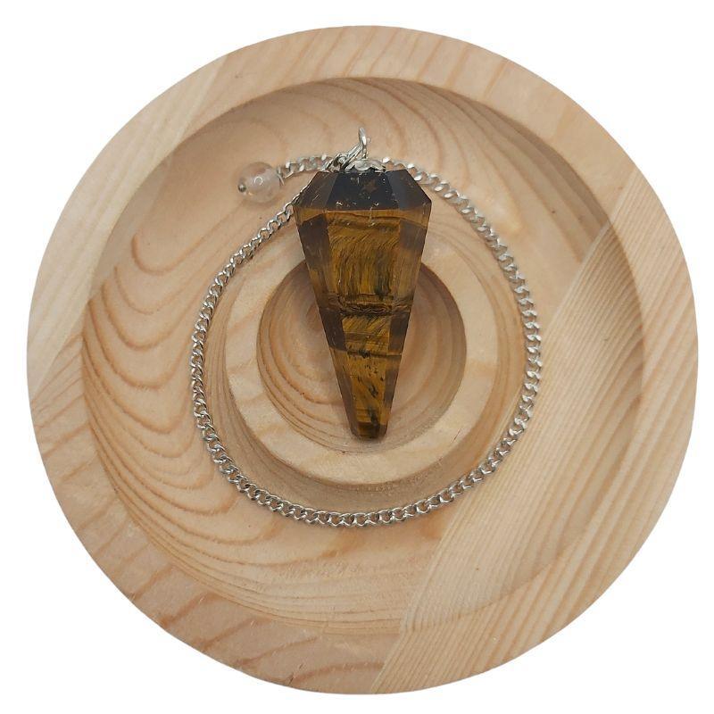 Pendule Radiesthésie en pierre Œil de Tigre - Litho Natura