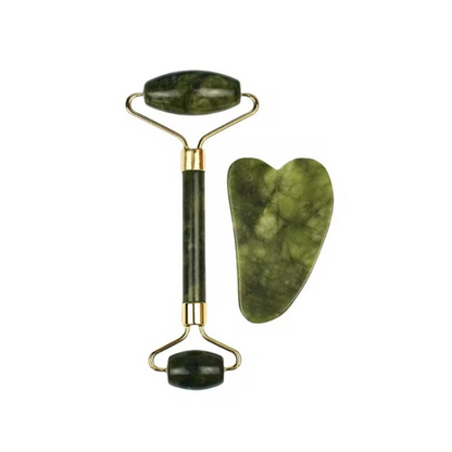 Jade Roller Gua Sha - Kit de Massage Visage en Pierre Naturelle
